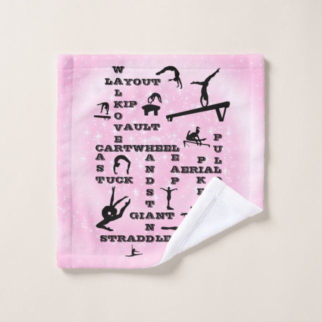 Gymnastique rose Tige Mots-croisés Laver linge Ser (Gant de toilette)