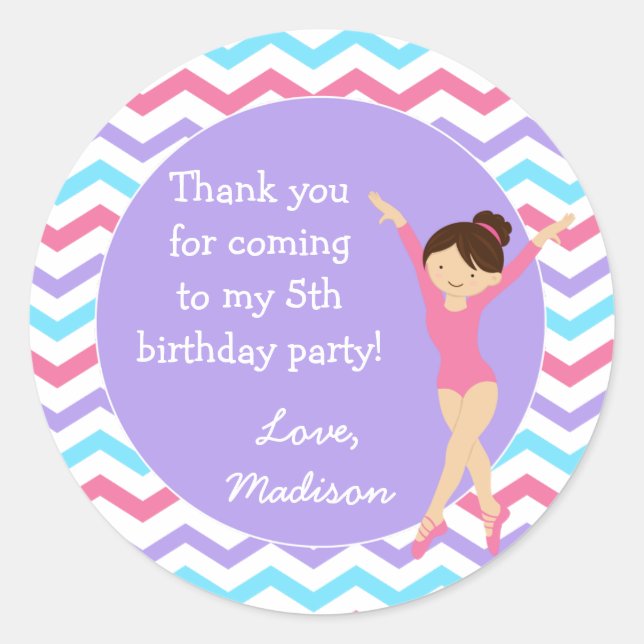 Gymnastique Stickers Favoriser Anniversaire (Devant)