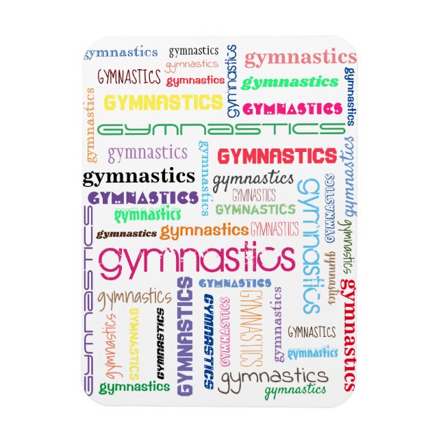 Gymnastique Typographie Flexible Photo Magnet (Vertical)