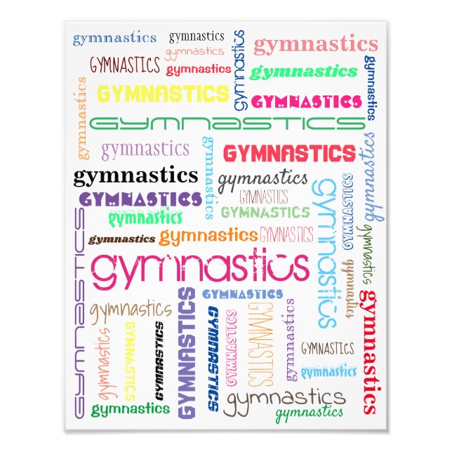 Gymnastique Typographie Photo Élargissement (Devant)