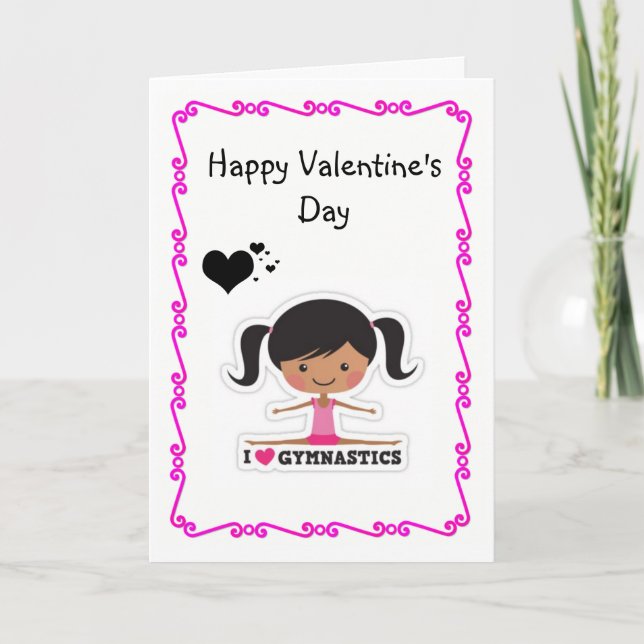 Gymnastique Valentines Carte de voeux (Devant)