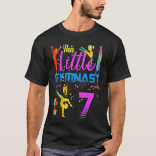 Gymnasts Little 7 Birthday Party Flip Jump Tumble T-Shirt