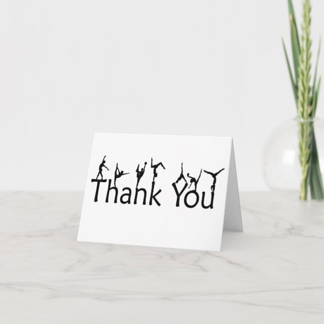 Gymnasts on Letters Thank You Card (Front)