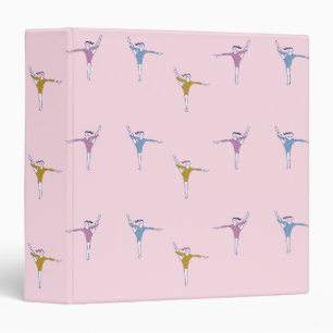 Gymnasts on pink binder