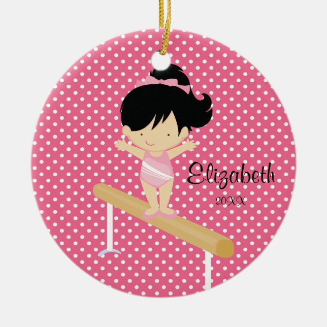 Gymnist girl Gymnastics Christmas Ornament (Front)