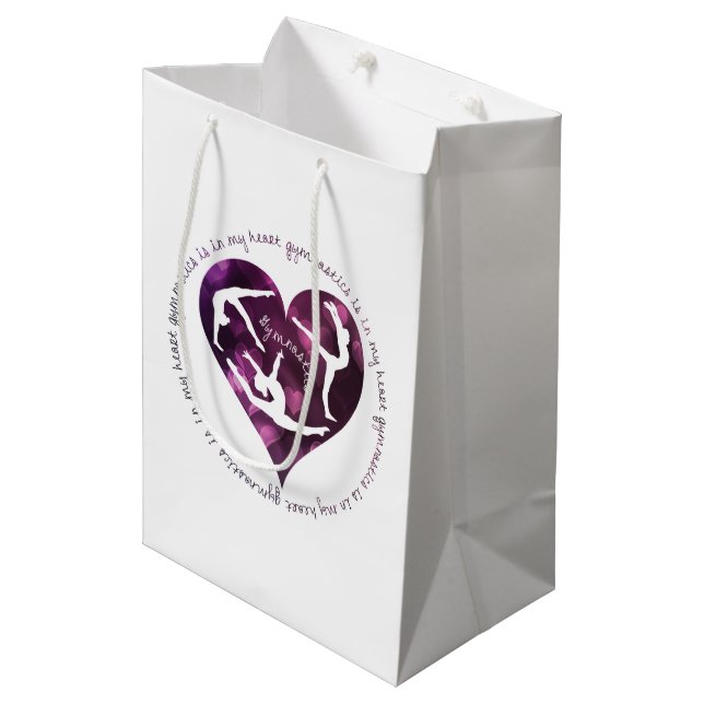 Gymnstics is in My Heart Custom Gift Bag (Front Angled)