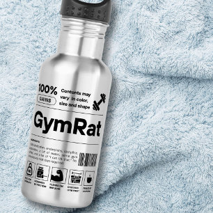 GymRat Funny Barcode Definition Sport Fitness Gym 532 Ml Water Bottle