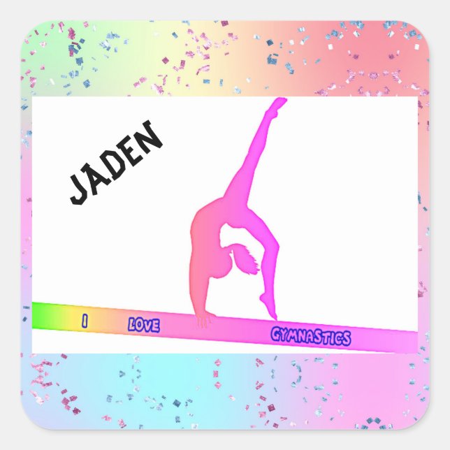 GYNASTICS STICKER PERSONALIZED!  (Front)