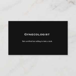 Gynecologist, ice breaker, pick up line, call me business card
