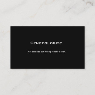 Gynecologist, ice breaker, pick up line, call me business card