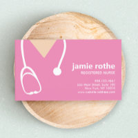 Gynecology Nurse Pink Scrubs Business Card