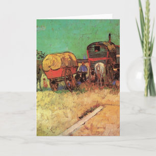 Gypsies with Caravans by Vincent van Gogh Card