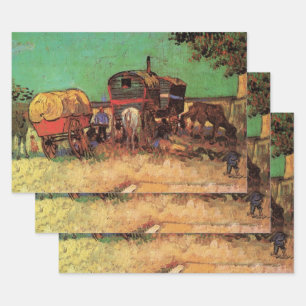 Gypsies with Caravans by Vincent van Gogh Wrapping Paper Sheet