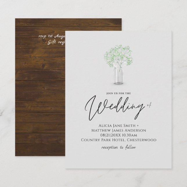 Gypsophila Babys Breath Simple Elegant Wedding (Front/Back)