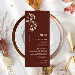 Gypsophila Dark Red Baby's Breath Wedding Menu<br><div class="desc">Dark red beet colour menu with off white text and illustration of gypsophila at left.</div>