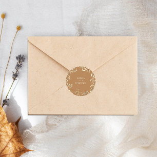 Gypsophila Goldenrod Wedding Classic Round  Sticker