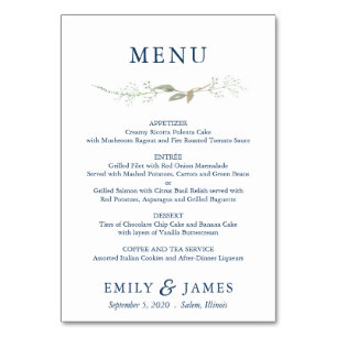 Gypsophila Wreath Menu Card