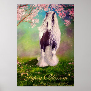 "Gypsy Blassom" Irish Vanner Stallion pinto horse Poster