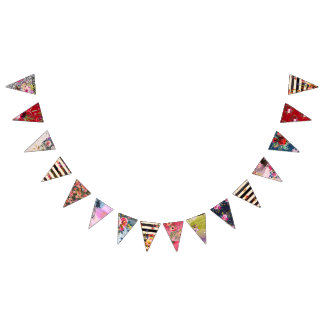 Gypsy, boho style, multiple colours and designs bunting flags