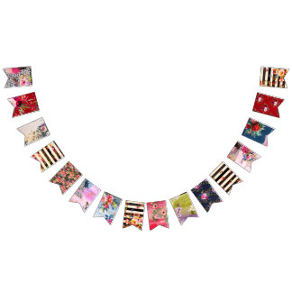 Gypsy, boho style, multiple colours and designs bunting flags