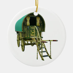 Gypsy bowtop caravan ceramic ornament