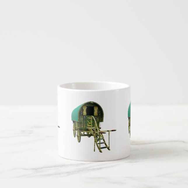 Gypsy bowtop caravan espresso cup (Front)