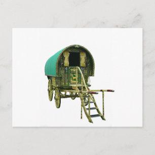 Gypsy bowtop caravan postcard