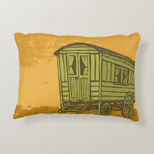 Gypsy caravan wagon accent pillow