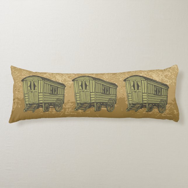 Gypsy caravan wagon body pillow (Front)