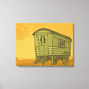 Gypsy caravan wagon canvas print