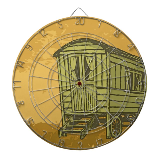 Gypsy caravan wagon dartboard (Front)
