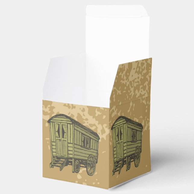Gypsy caravan wagon favor box (Opened)