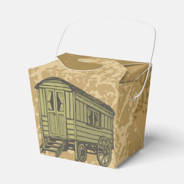 Gypsy caravan wagon favor box (Front Side)