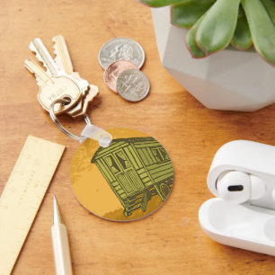 Gypsy caravan wagon keychain