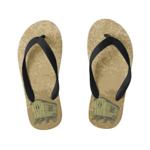 Gypsy caravan wagon kid's flip flops