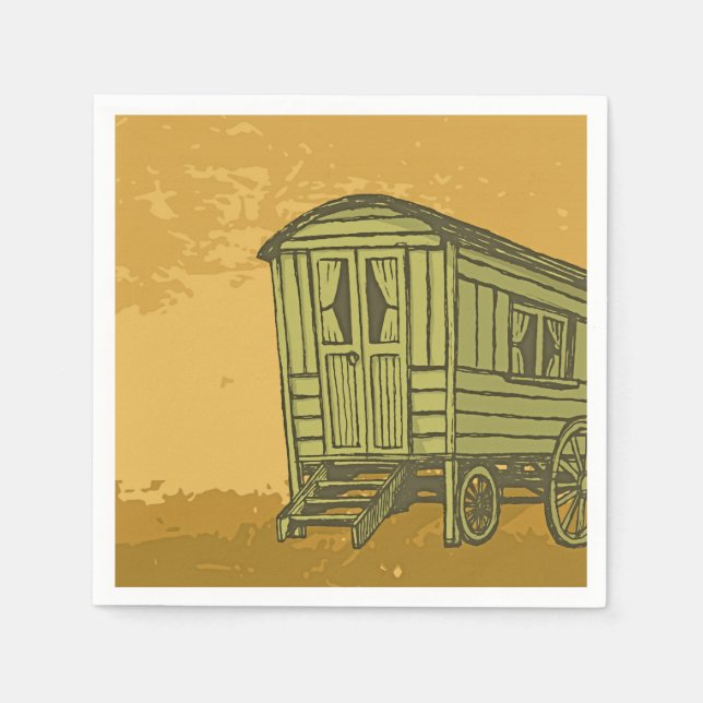 Gypsy caravan wagon napkin (Front)