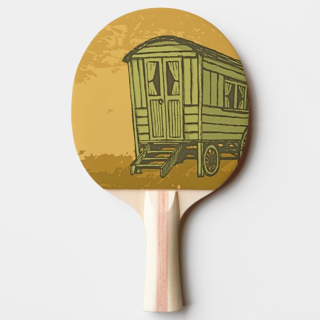 Gypsy caravan wagon ping pong paddle (Back)