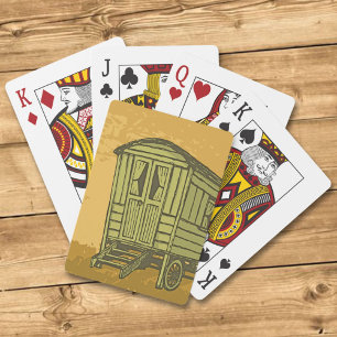 Gypsy caravan wagon playing cards