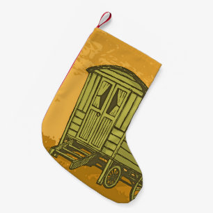 Gypsy caravan wagon small christmas stocking
