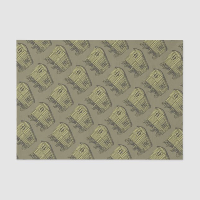 Gypsy caravan wagon tissue paper (Front)
