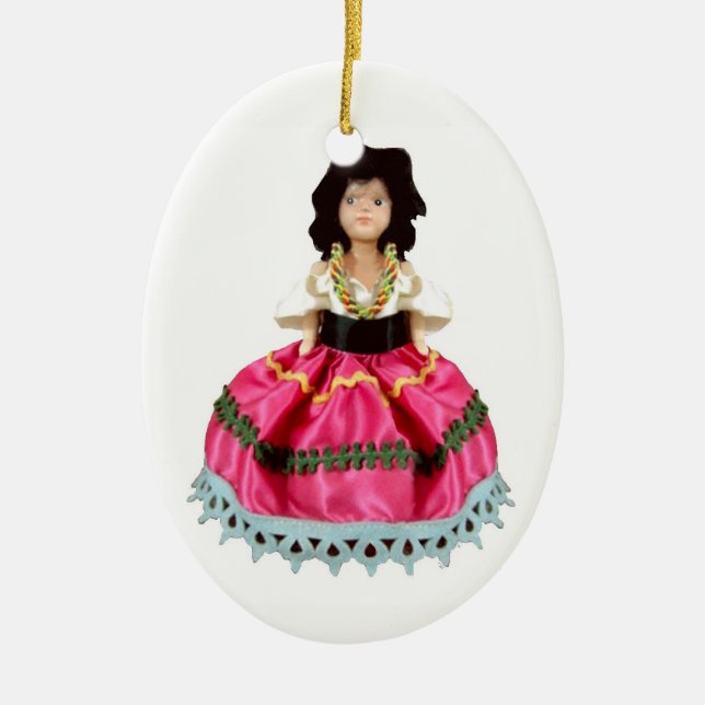Gypsy Doll Ceramic Ornament (Front)