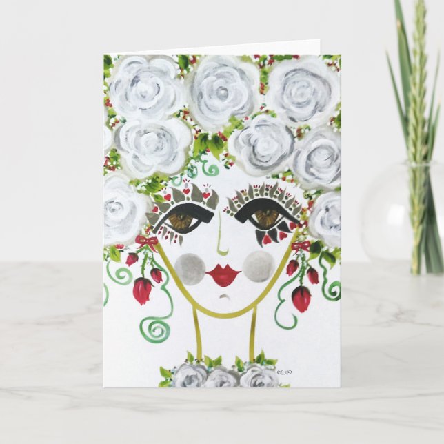 Gypsy Garden Girl Cerise - Carte de note (Devant)