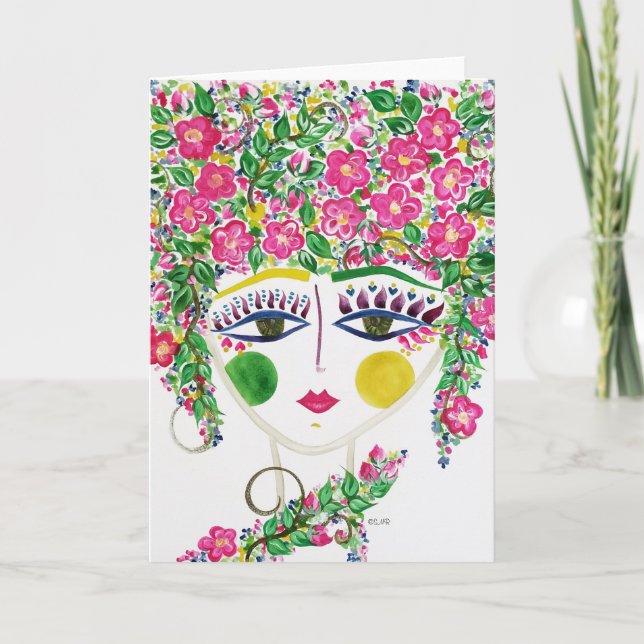 Gypsy Garden Girl Cherry Blossom - Note Card (Front)