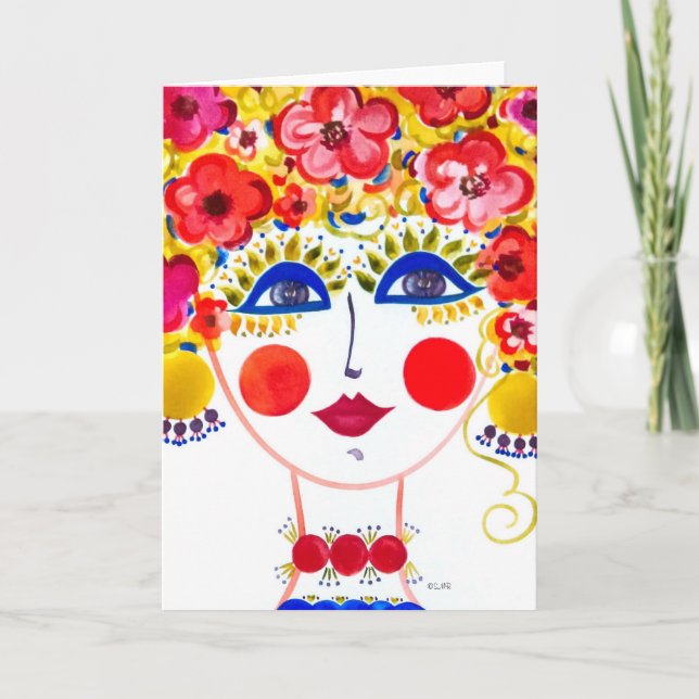 Gypsy Garden Girl Primavera - Note Card (Front)