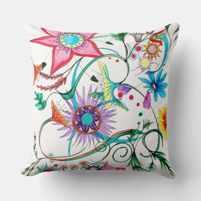 Gypsy Garden Throw Pillow (Front)