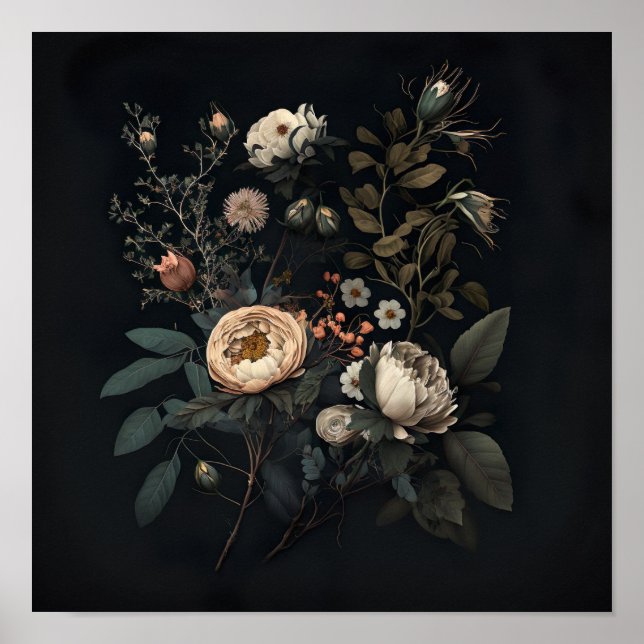 Gypsy Garden Vintage Flowers Poster (Front)