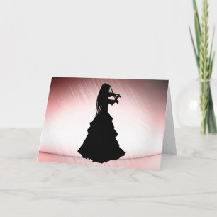 Gypsy Girl Plays Violin Blank Inside Invitation