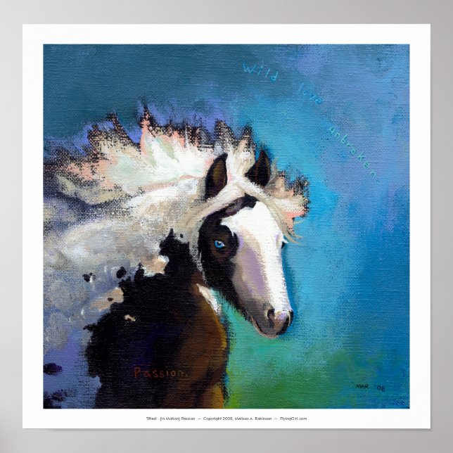 Gypsy Horse running passion colourful painting art Poster (Front)