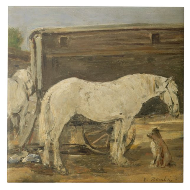 Gypsy Horses, c.1885-90 (oil on canvas) Tile (Front)