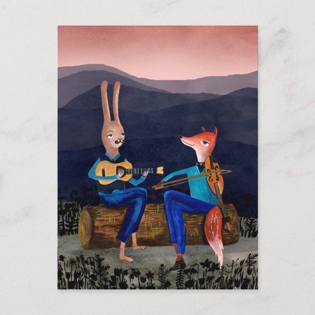 Gypsy Jazz - Cute Animals Playing Music Card (Front)